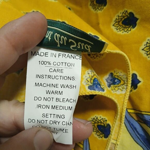 Vent Du Sud France Country Table Cloth Yellow and Blue Patterned Olives Floral - Picture 4 of 7